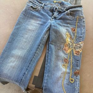 Vintage butterfly flare jeans